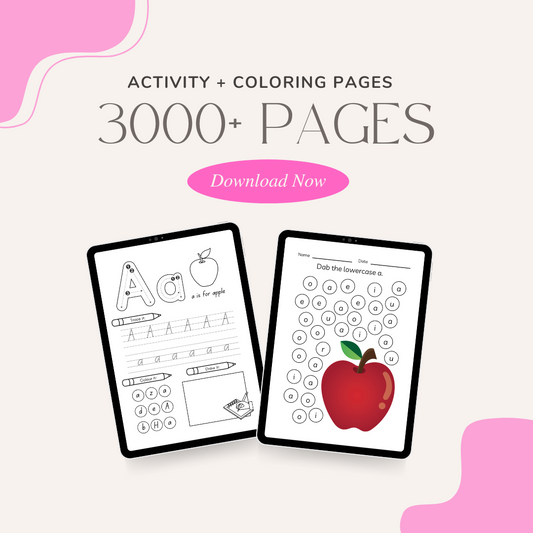 3100+ Activity Coloring Pages for Kids – Hours of Fun, & Learning! Worksheets, Alphabet, Numbers, Shapes, Colors, and Coloring pages KDP PLR MRR